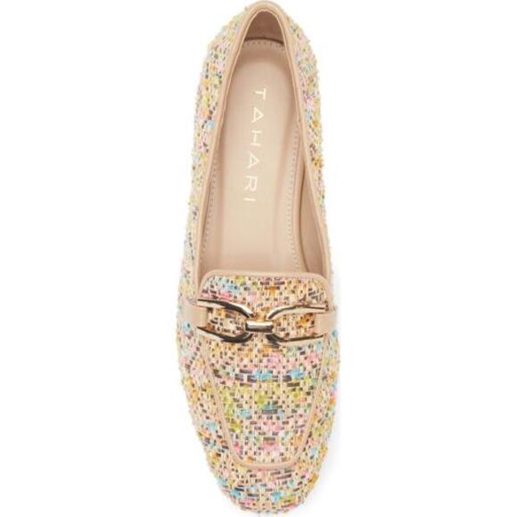 Tahari Multicolor Tweed Loafers with Buckle Detail 8 - Picture 4 of 9